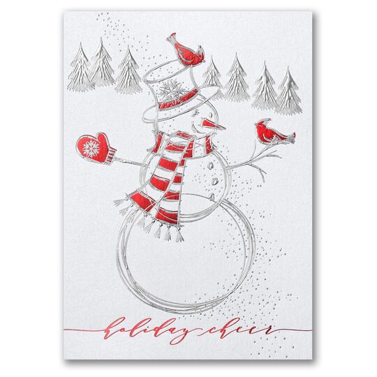 Happy Snowman Folded Holiday Cards